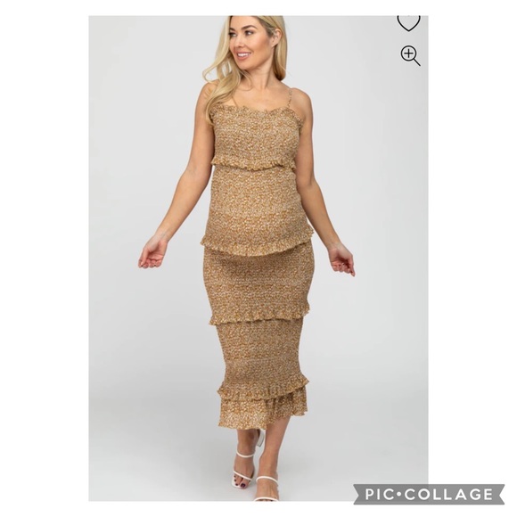 Pink Blush Maternity Midi Dress - Picture 1 of 5